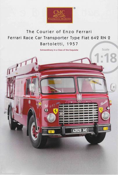 Dépliant Ferrari Race Car Transporter Fiat 642 RN2 Bartoletti 1957 Fabrice Lachavanne